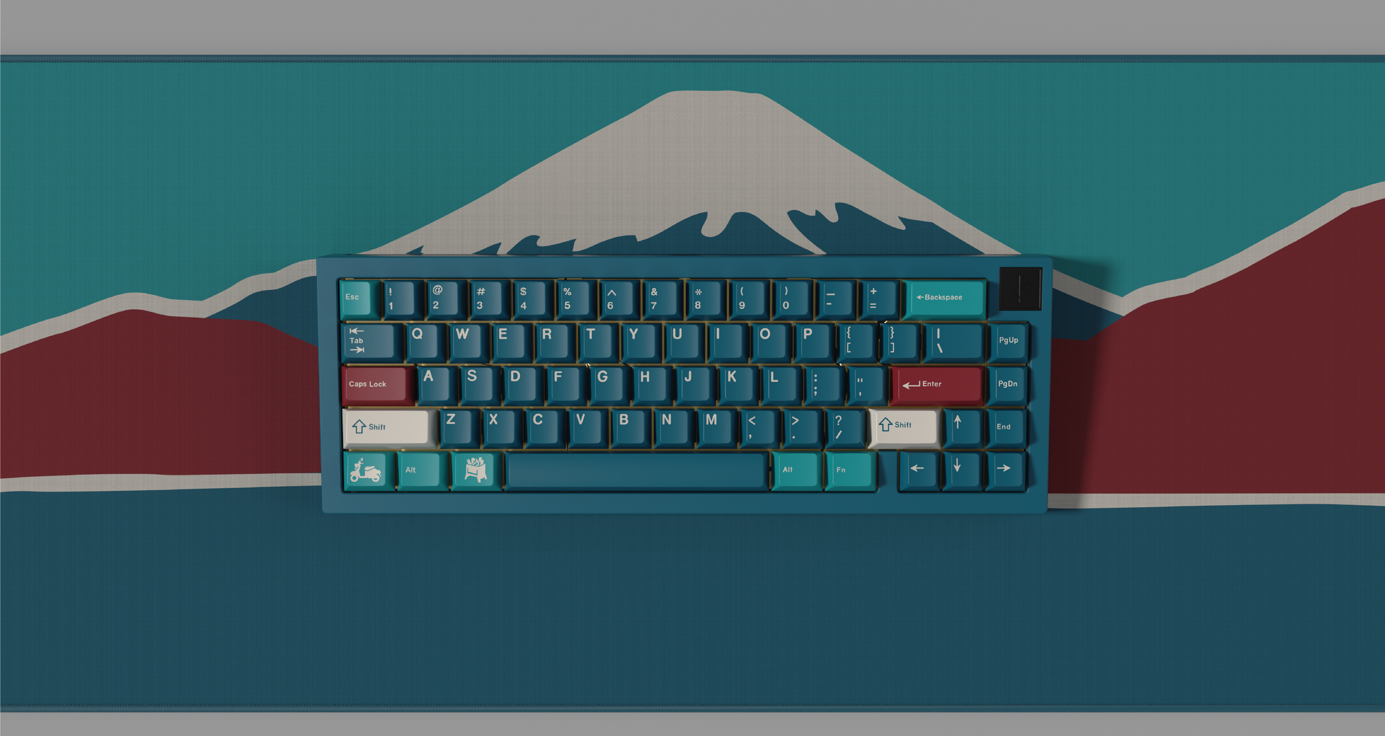 KEYKOBO Motosu Lake ABS Double Shot Keycap Set - Serene and KEYKOBO Motosu Lake ABS Double Shot Keycap Set - Serene and