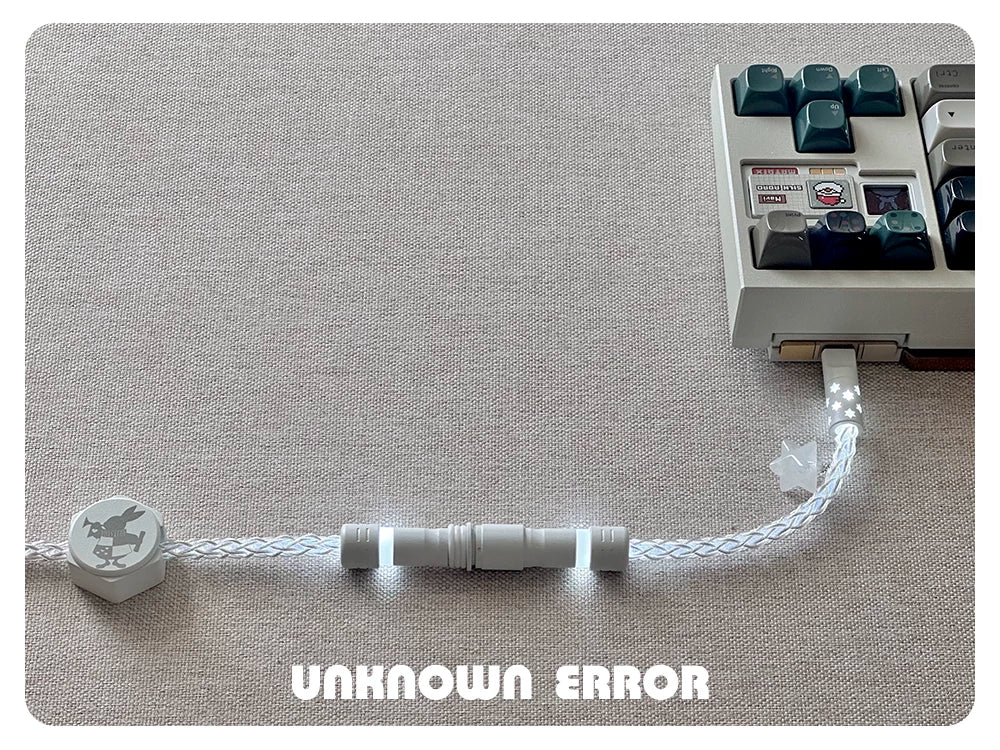 UNKNOWN ERROR 8KHZ HE Gaming Keyboard Cable-White Glow Dream Land