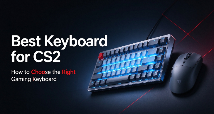 Illustration of a compact gaming keyboard and mouse