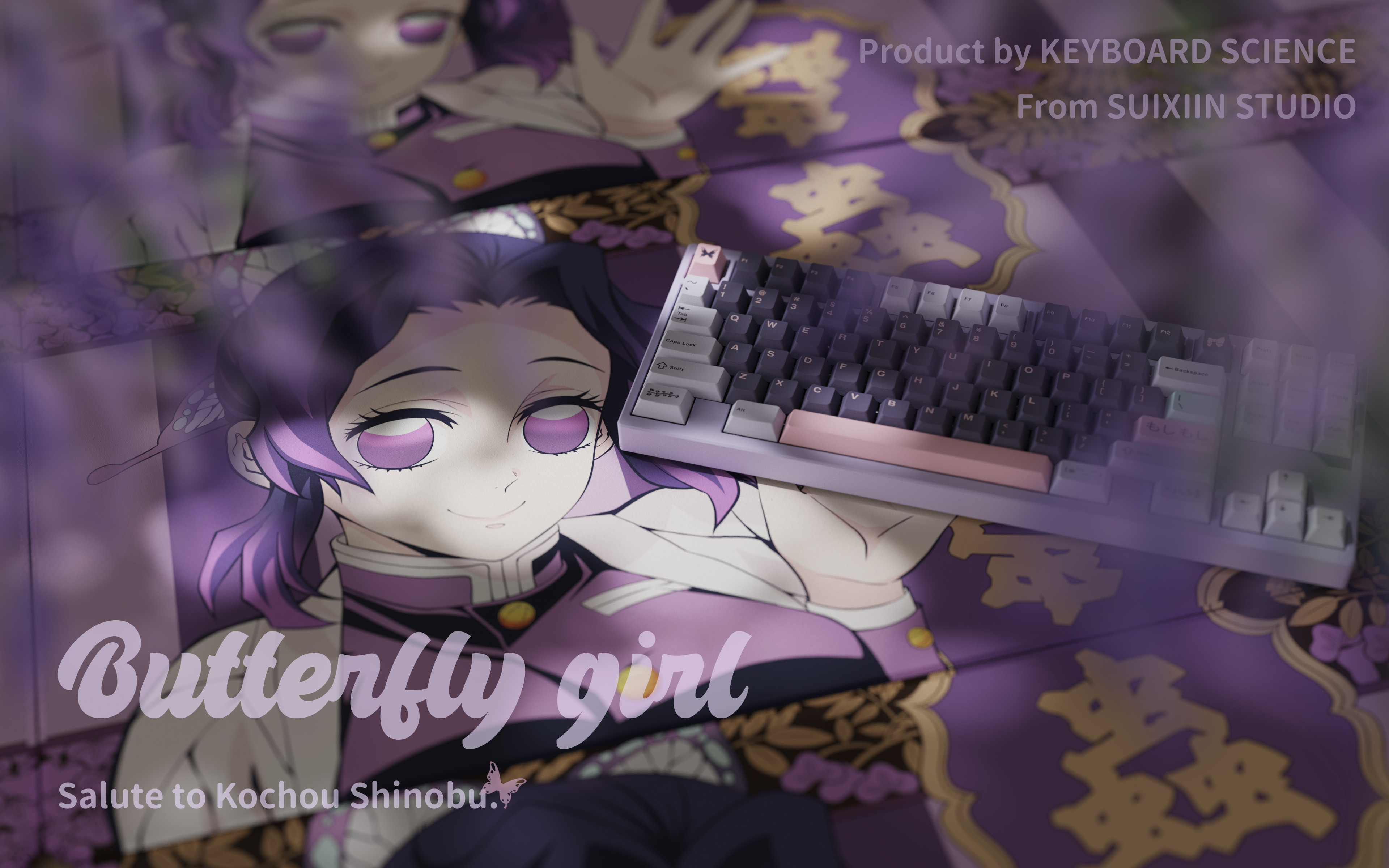 KEYBOARD SCIENCE BUTTERFLY GIRL KEYCAP SET