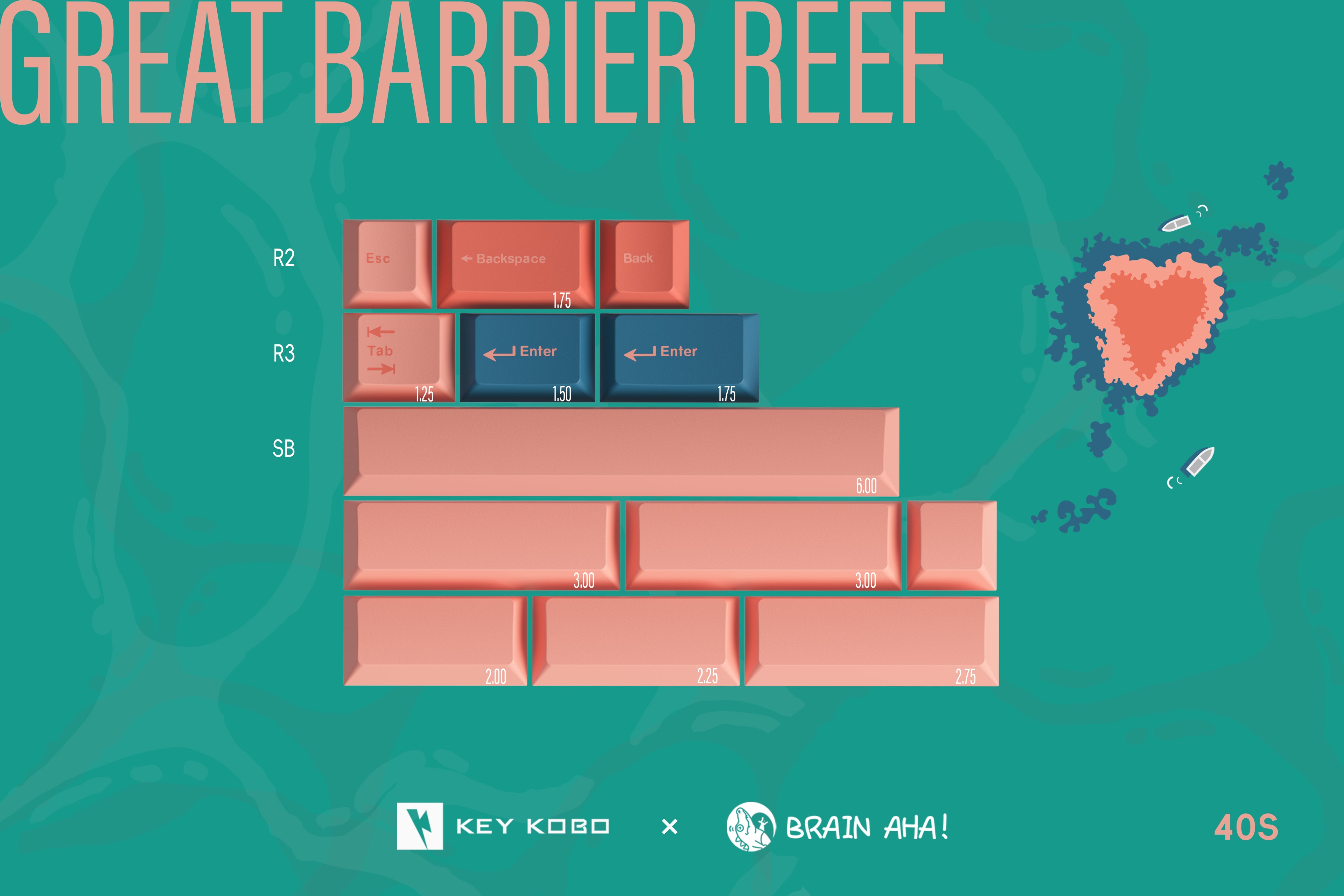 KEYKOBO The Great Barrier Reef ABS Double-Shot Keycap Set – UniKeys