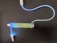 8KHz Gradient Silver-Plated Copper Keyboard Cable — Ice Lime, 12cm Aluminum Counterweight Bar
