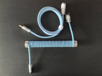 8KHz EVA Braided Aviator Keyboard Cable — Sky Blue, 17cm Silver Aluminum Counterweight Bar