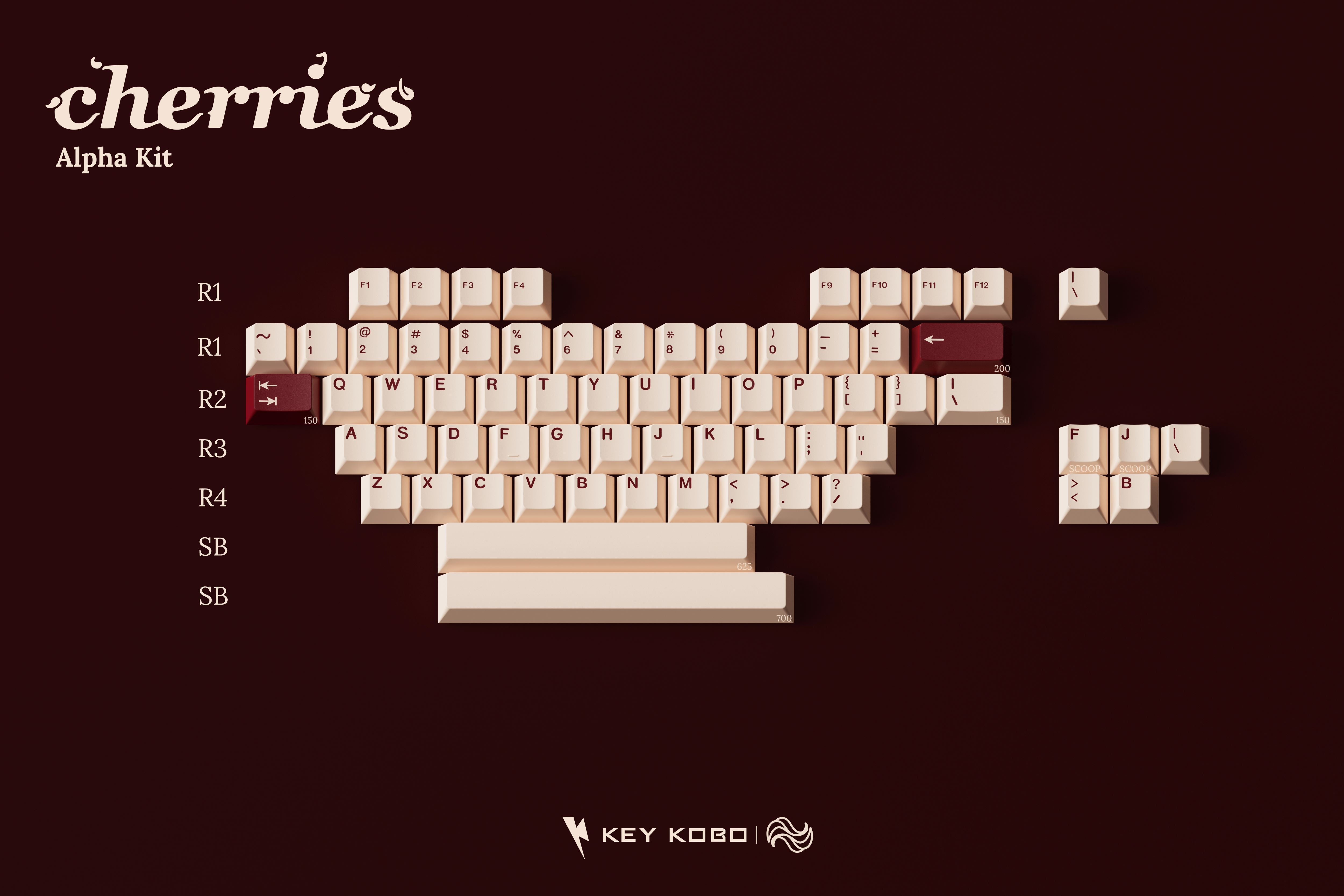 KEYKOBO CHERRIES ABS Double-Shot Keycap Set: Premium Cherry