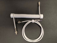 8KHz Braided Aviator Keyboard Cable — Pure White, 18cm White Counterweight Bar