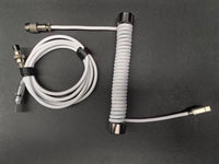 8KHz USB-C Braided Aviator Keyboard Cable — Speckled White, 340g Stainless Counterweight Bar