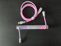 8KHz EVA Braided Aviator Keyboard Cable — Rainbow, 17cm Silver Aluminum Counterweight Bar