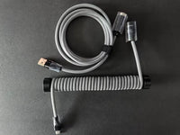 8KHz EVA Braided Aviator Keyboard Cable — Space Gray, 17cm Black Aluminum Counterweight Bar