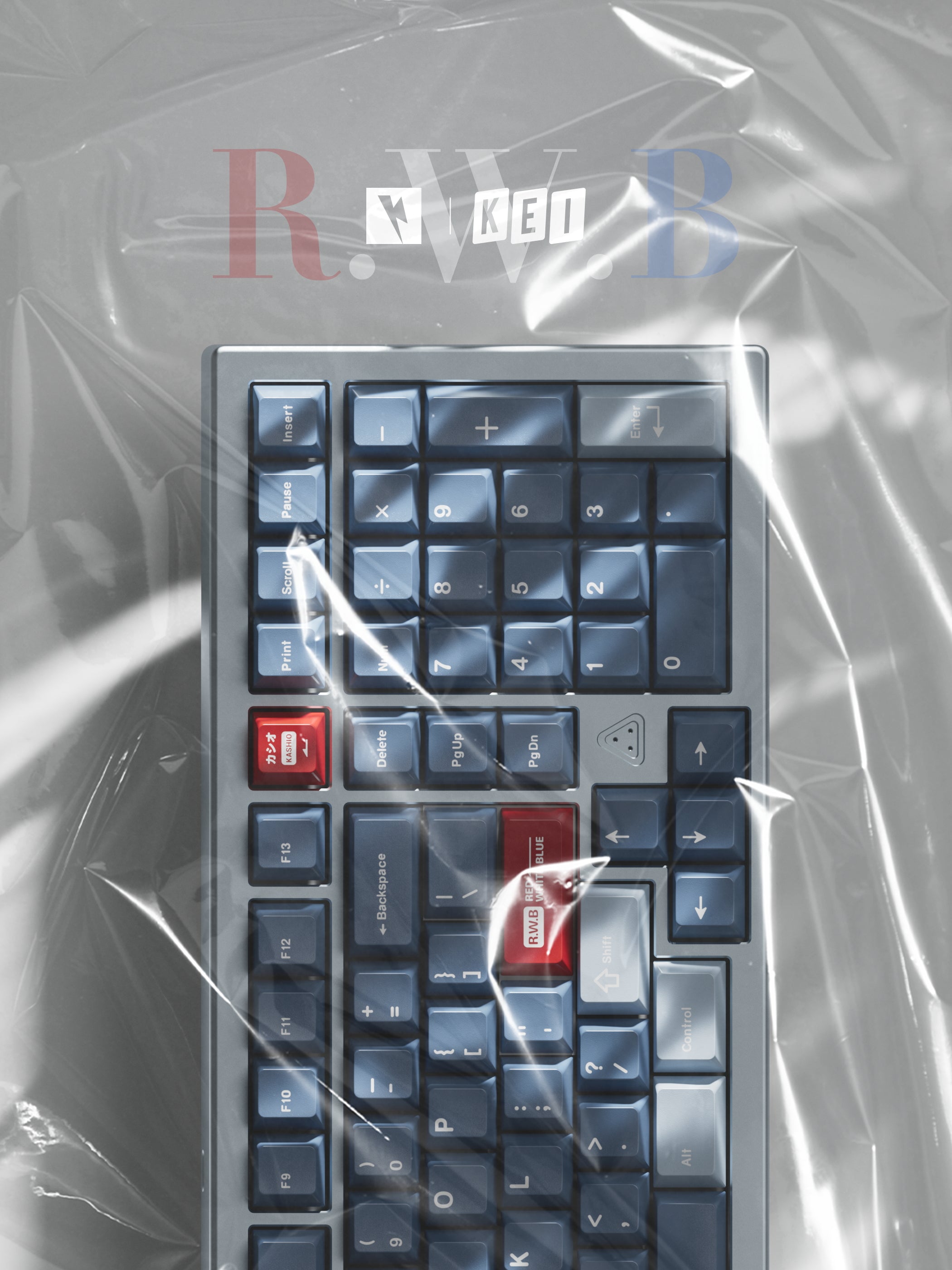 KEYKOBO R.W.B ABS DOUBLE SHOT KEYCAP SET