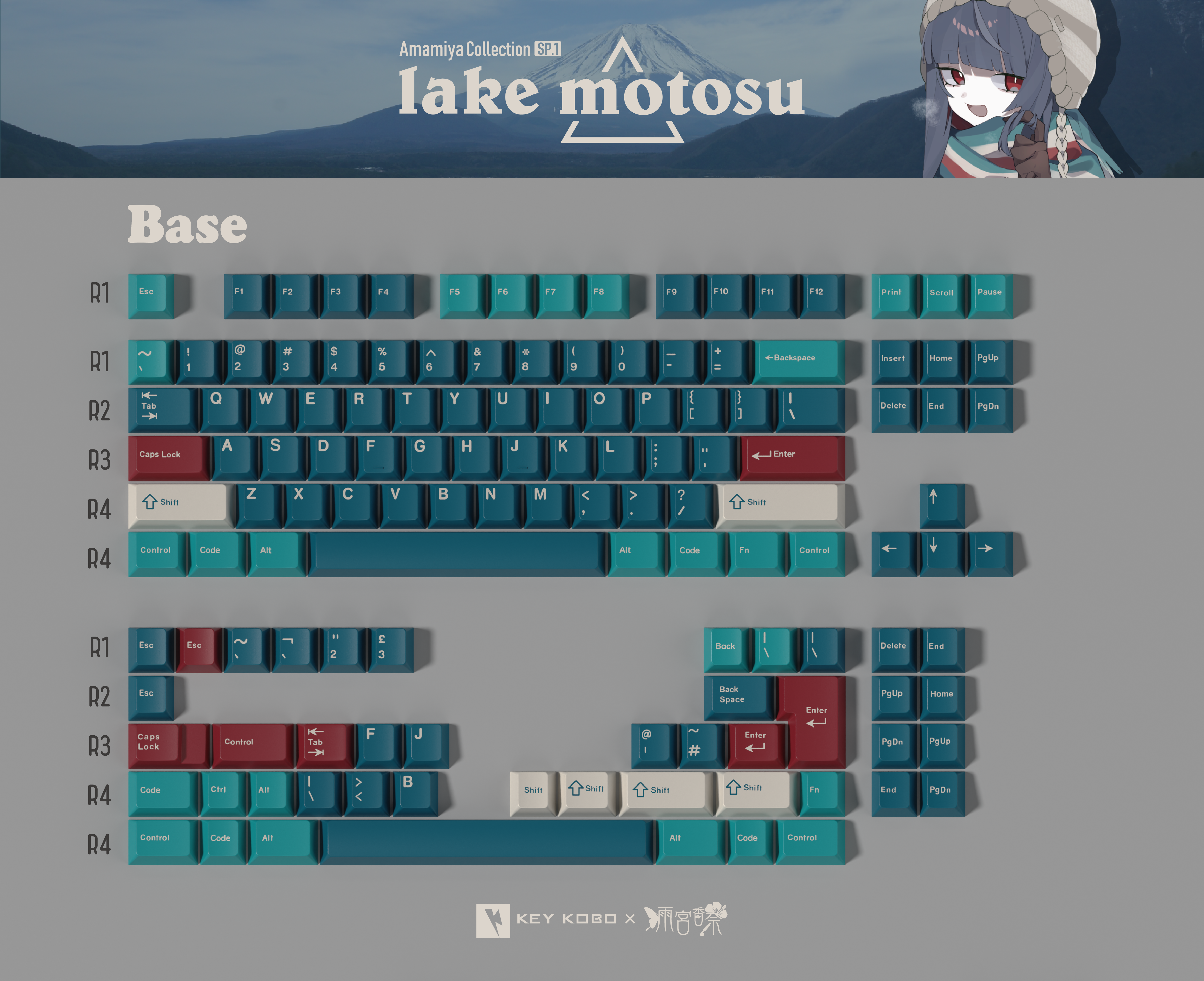 KEYKOBO MOTOSU LAKE ABS DOUBLE SHOT KEYCAP SET