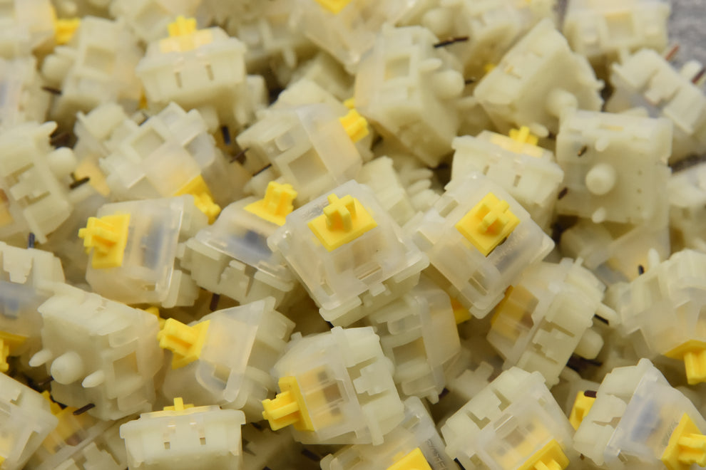 HAND LUBED AND MODDED GATERON MILKY YELLOW PRO LINEAR SWITCH (10 PCS ...