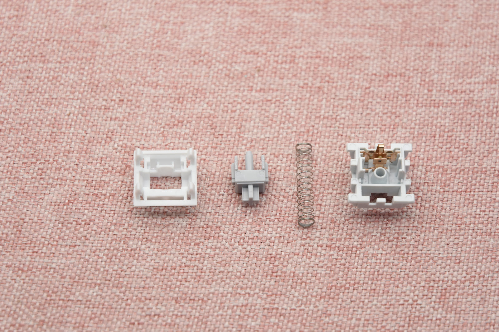 Close-up of the KEYGEEK PA linear switch nylon stem and housing