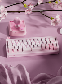 80 Retros GB40 Blush 1990 mechanical keyboard with pink keycap set