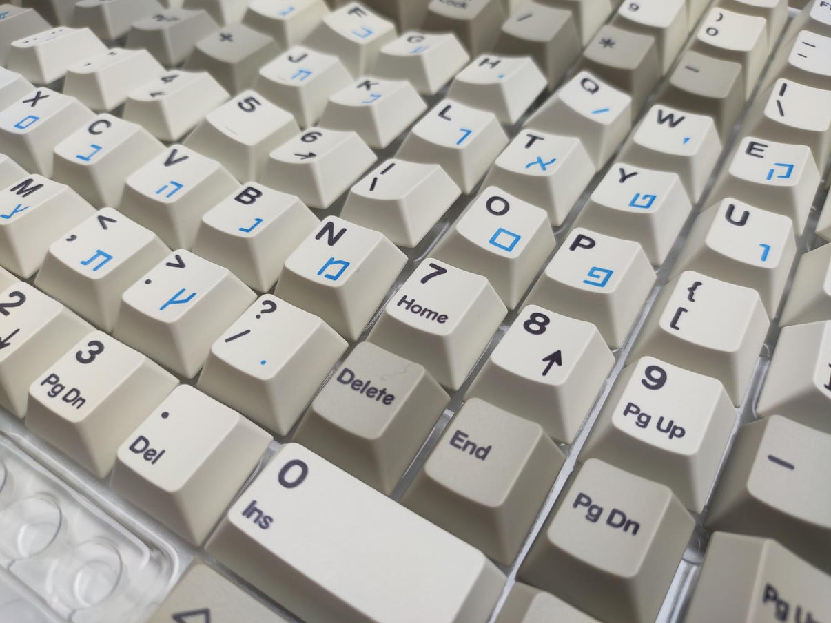 SHENPO HEBREW BLUE CHERRY PROFILE PBT KEYCAP UniKeys