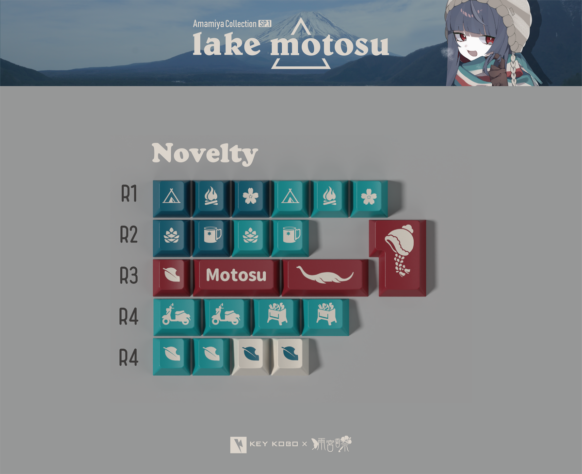 KEYKOBO Motosu Lake ABS Double Shot Keycap Set - Serene and KEYKOBO Motosu Lake ABS Double Shot Keycap Set - Serene and