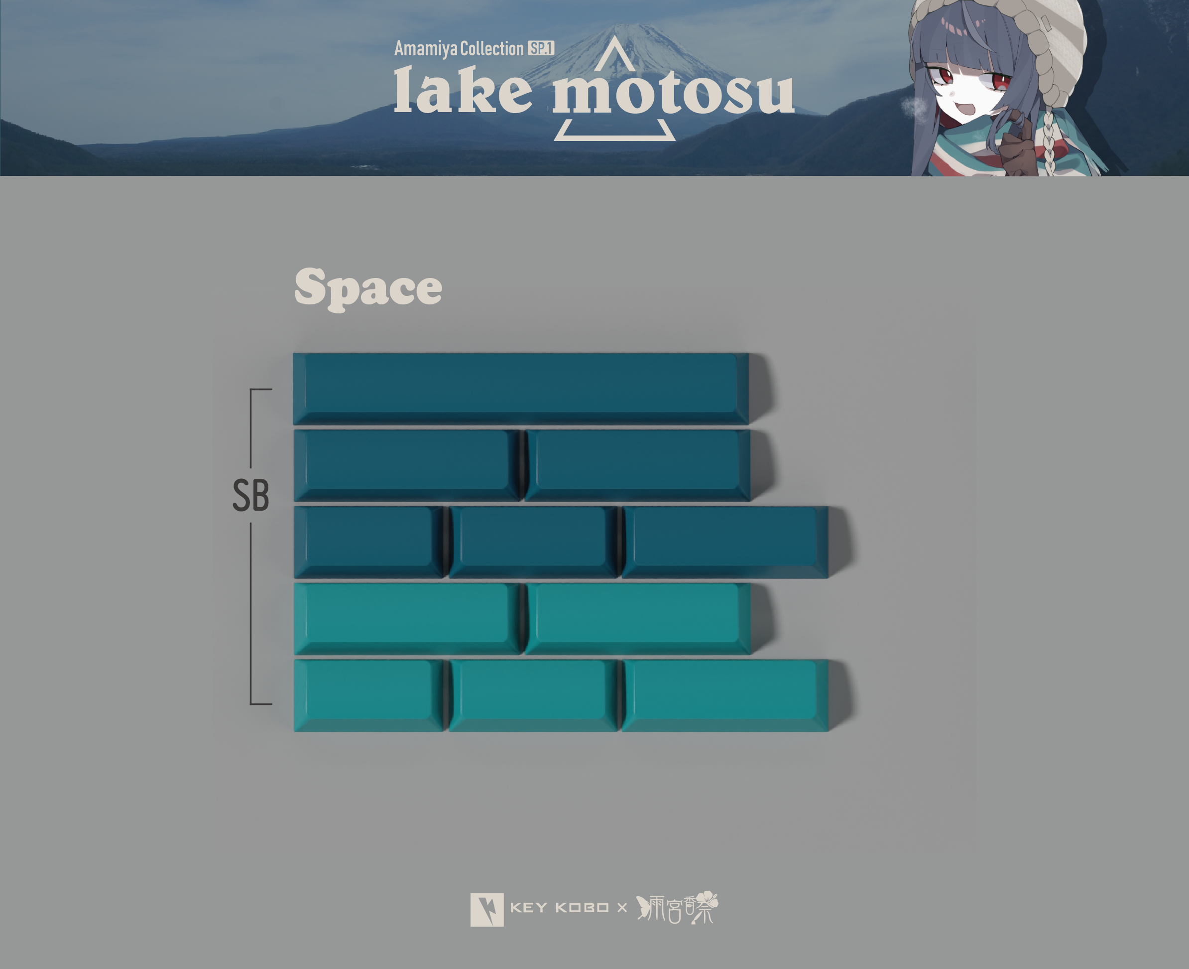 KEYKOBO MOTOSU LAKE ABS DOUBLE SHOT KEYCAP SET