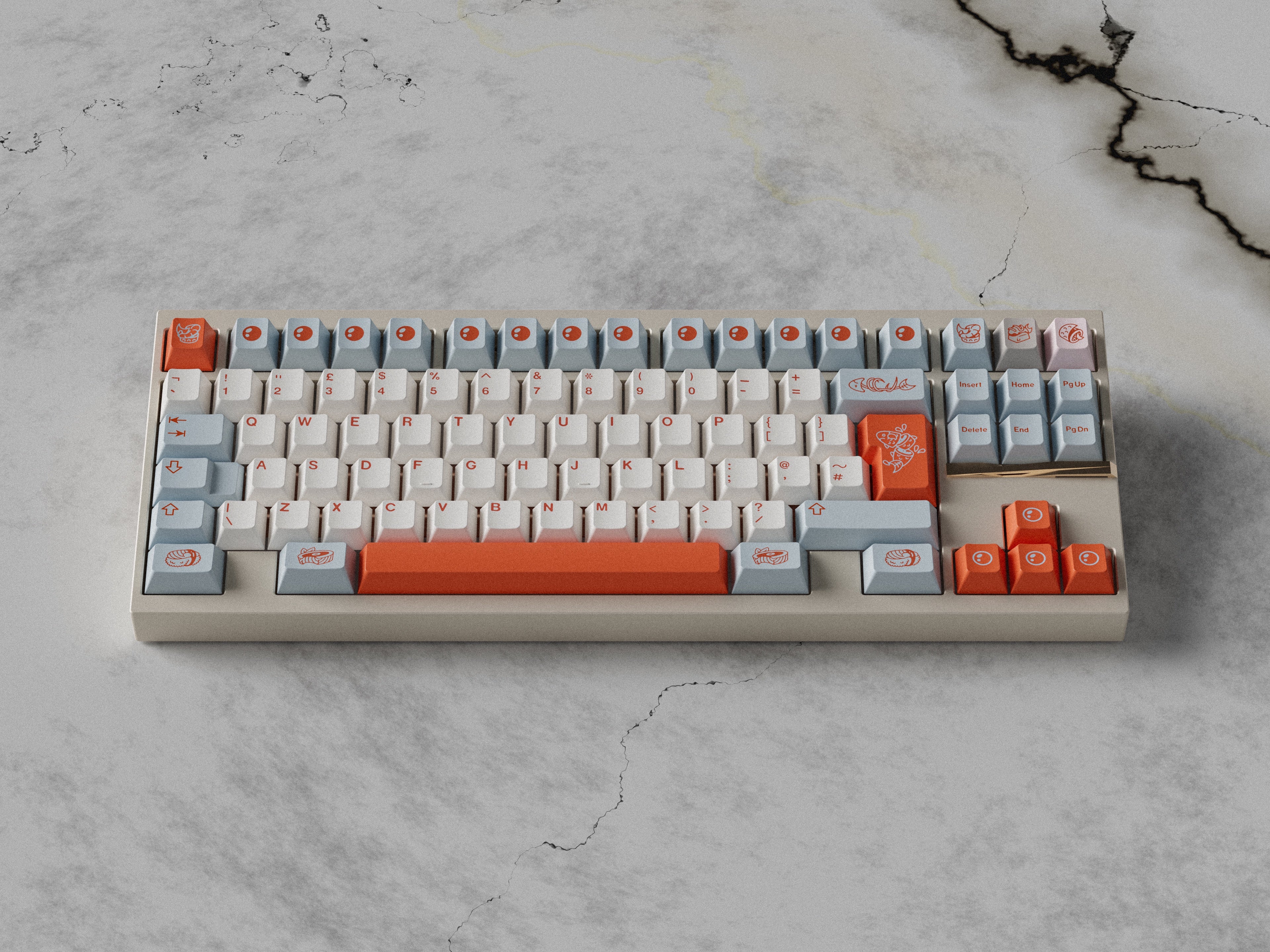 PRE-ORDER GOMASTER SALMON REBORN PBT DYE-SUBLIMATION KEYCAP SET