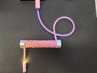 8KHz RGB Color-Shift Silver-Plated Copper Keyboard Cable — Pink, 12cm Aluminum Counterweight Bar