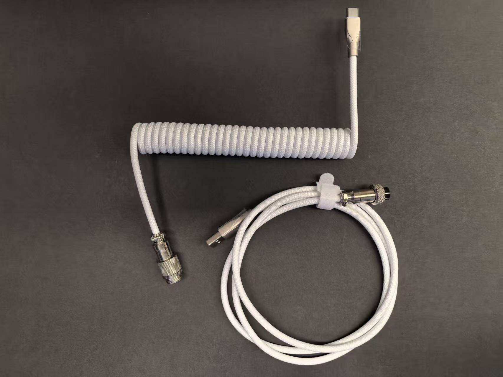 8KHz Braided Aviator Keyboard Cable — Pure White, 3m Flex – UniKeys