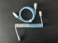 8KHz EVA Braided Aviator Keyboard Cable — Blue & White, 3m Flex