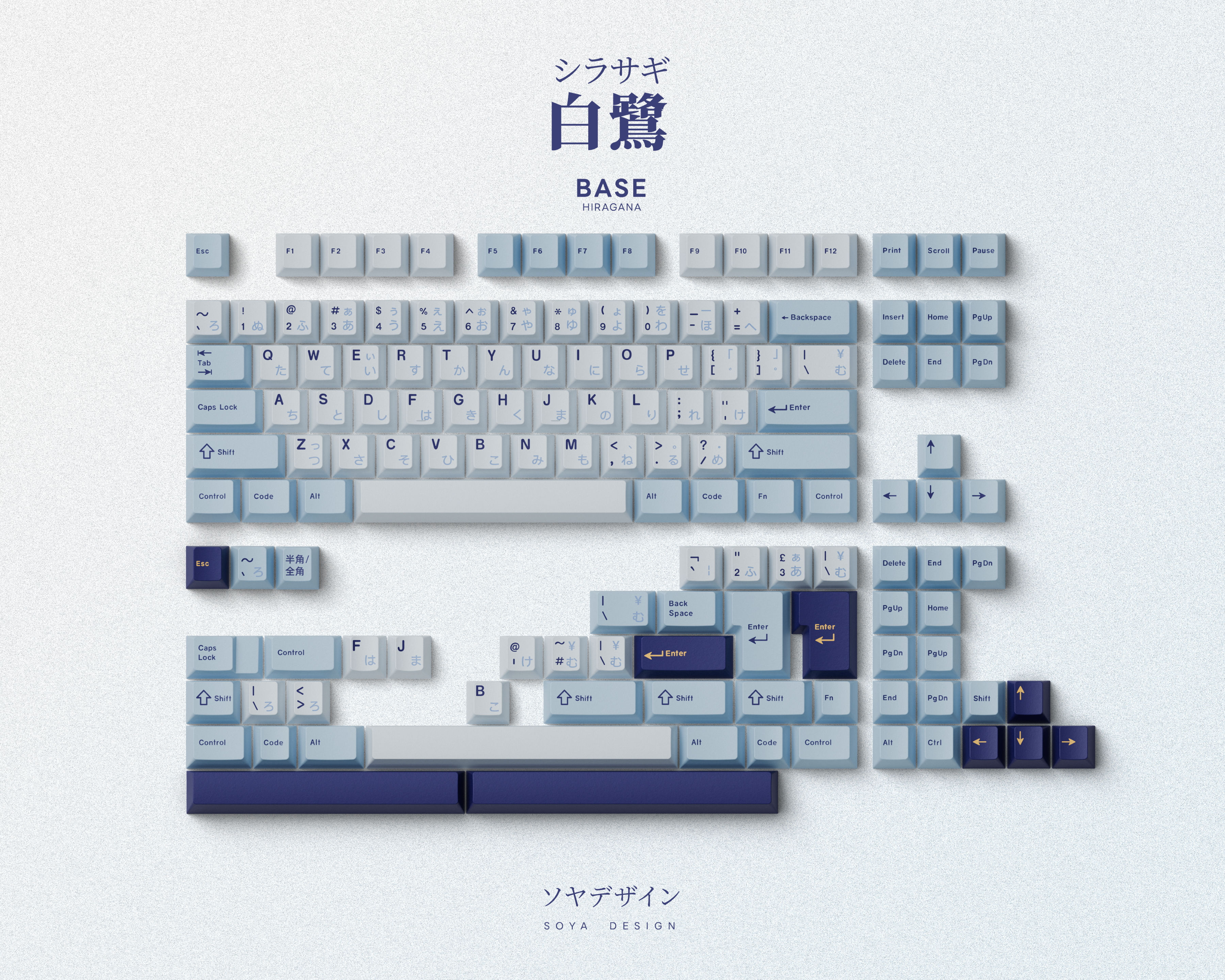 KEYKOBO SHIRASAGI ABS DOUBLE SHOT KEYCAP SET