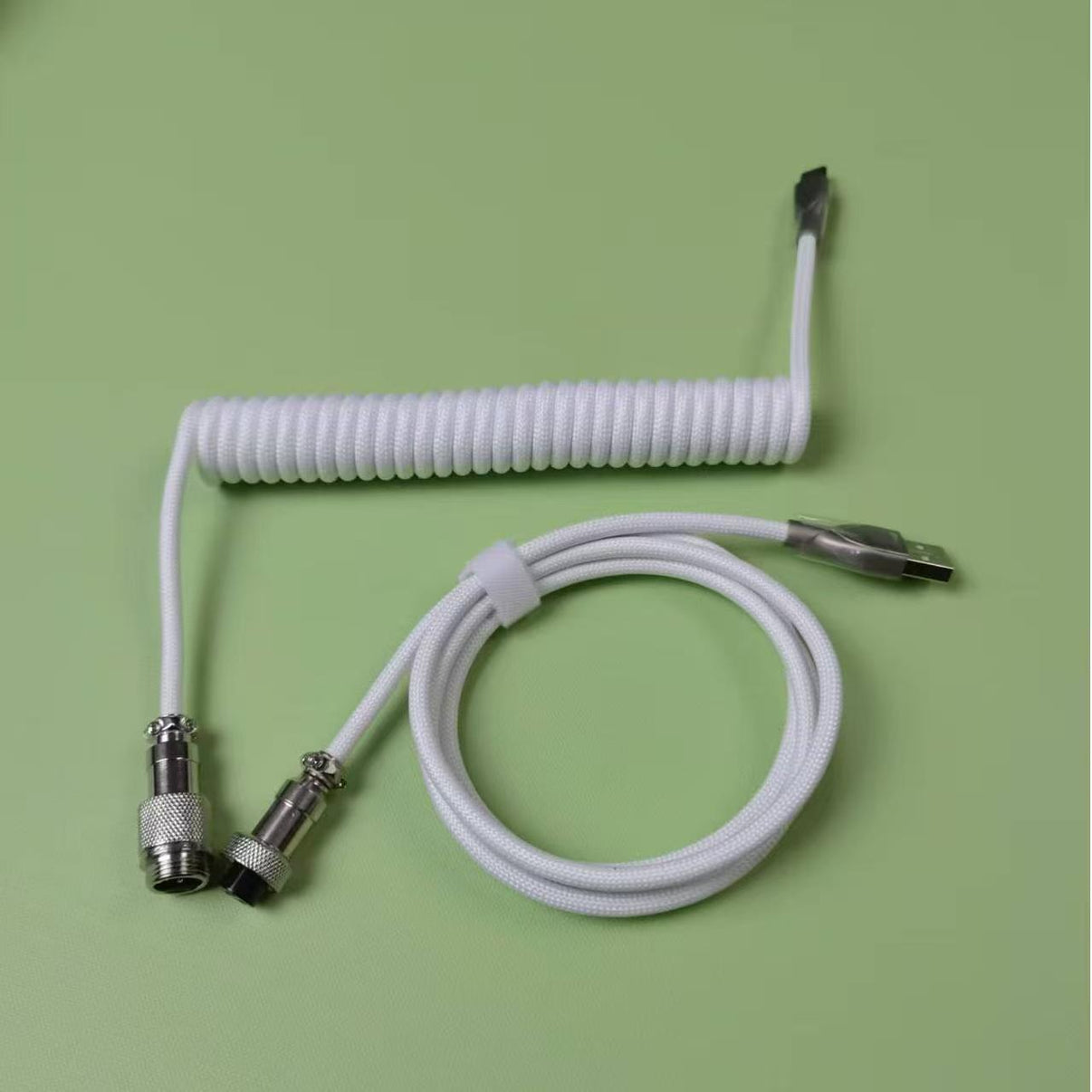 8K Two-Piece Braided Keyboard Cable – Pure White