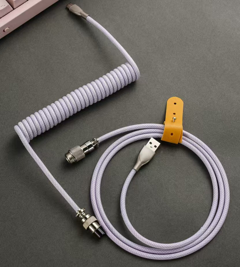 8K Two-Piece Braided Keyboard Cable – Violet