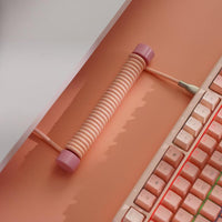 8K Braided Keyboard Cable with Counterweight Rod – Light Pink