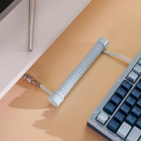 8K Braided Keyboard Cable with Counterweight Rod – Sky Blue