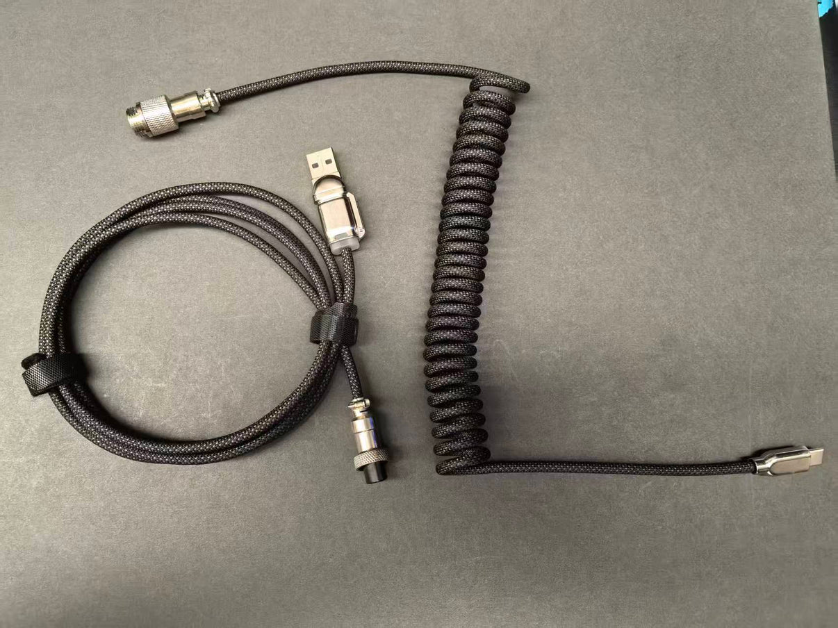 8K Black and White Polka Dot Braided Keyboard Cable