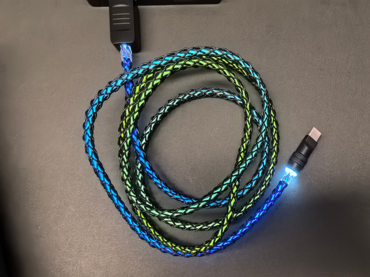 RGB Silver-Plated Single-Crystal Copper Keyboard Cable – Black