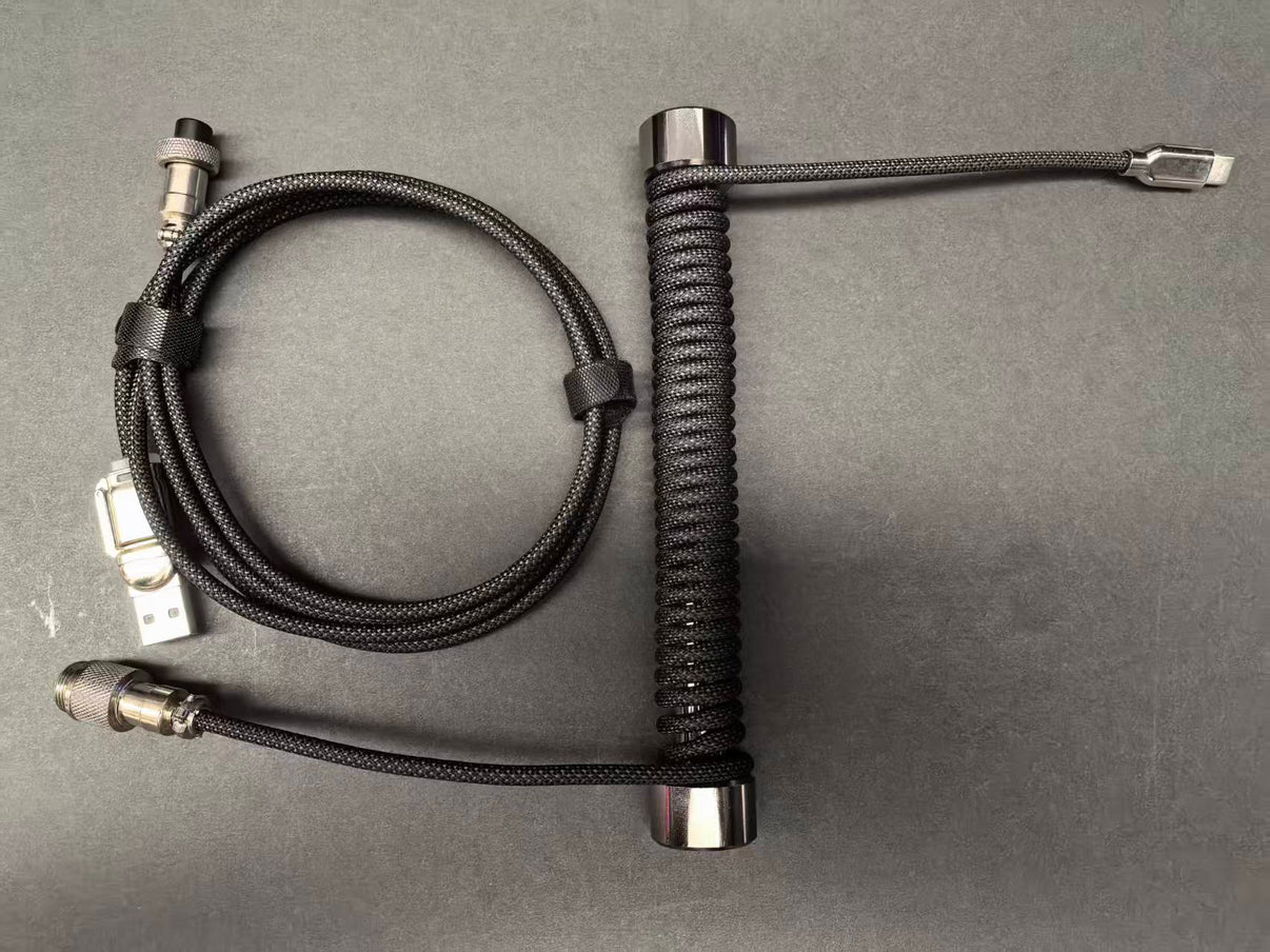 8K Gradient Braided Keyboard Cable with Aluminium Counterweight Rod – Black