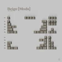 KEYKOBO Beige ABS Double-Shot Keycap Set