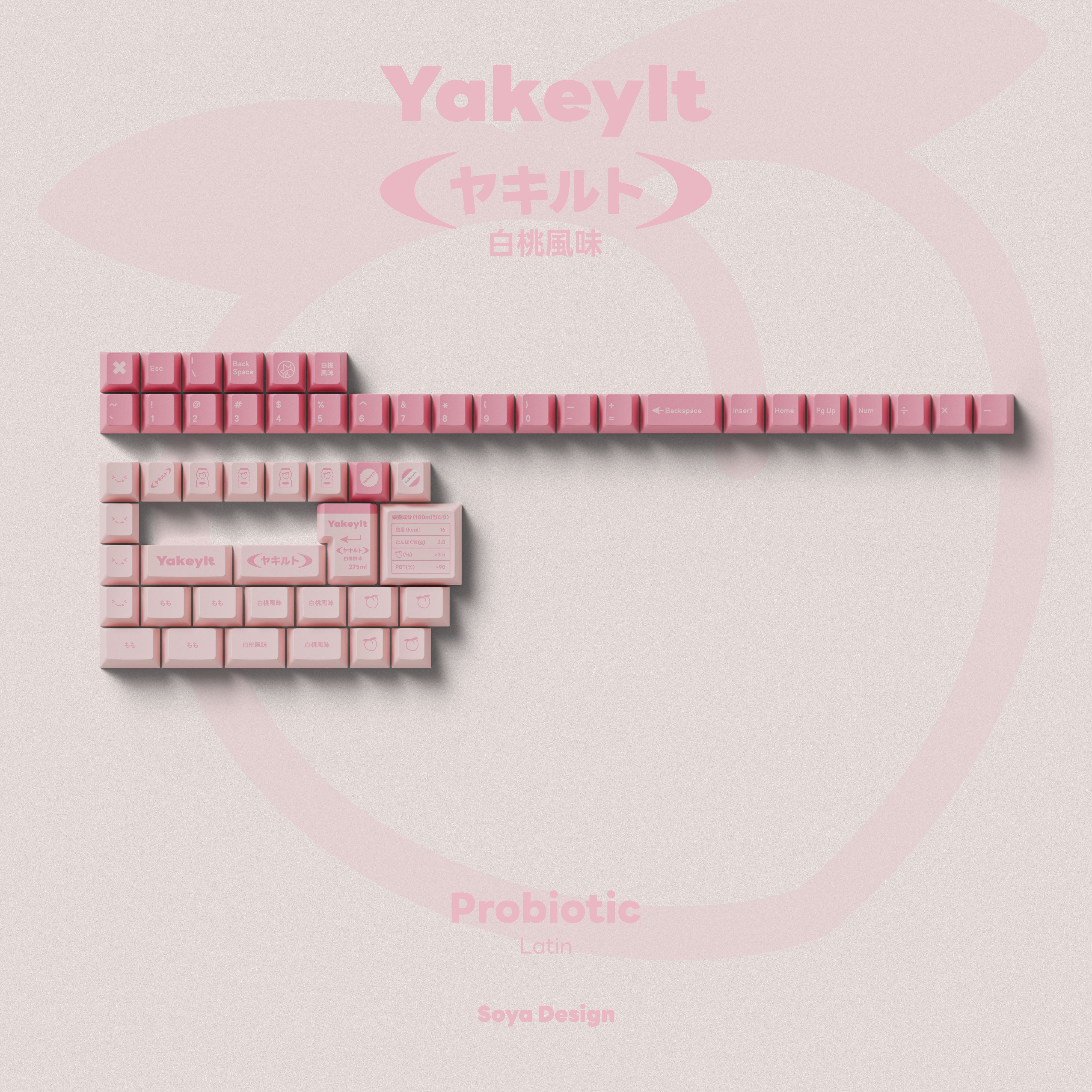 TUT YAKEYLT Peach Cherry Profile Keycaps Set: Sweet Charm and