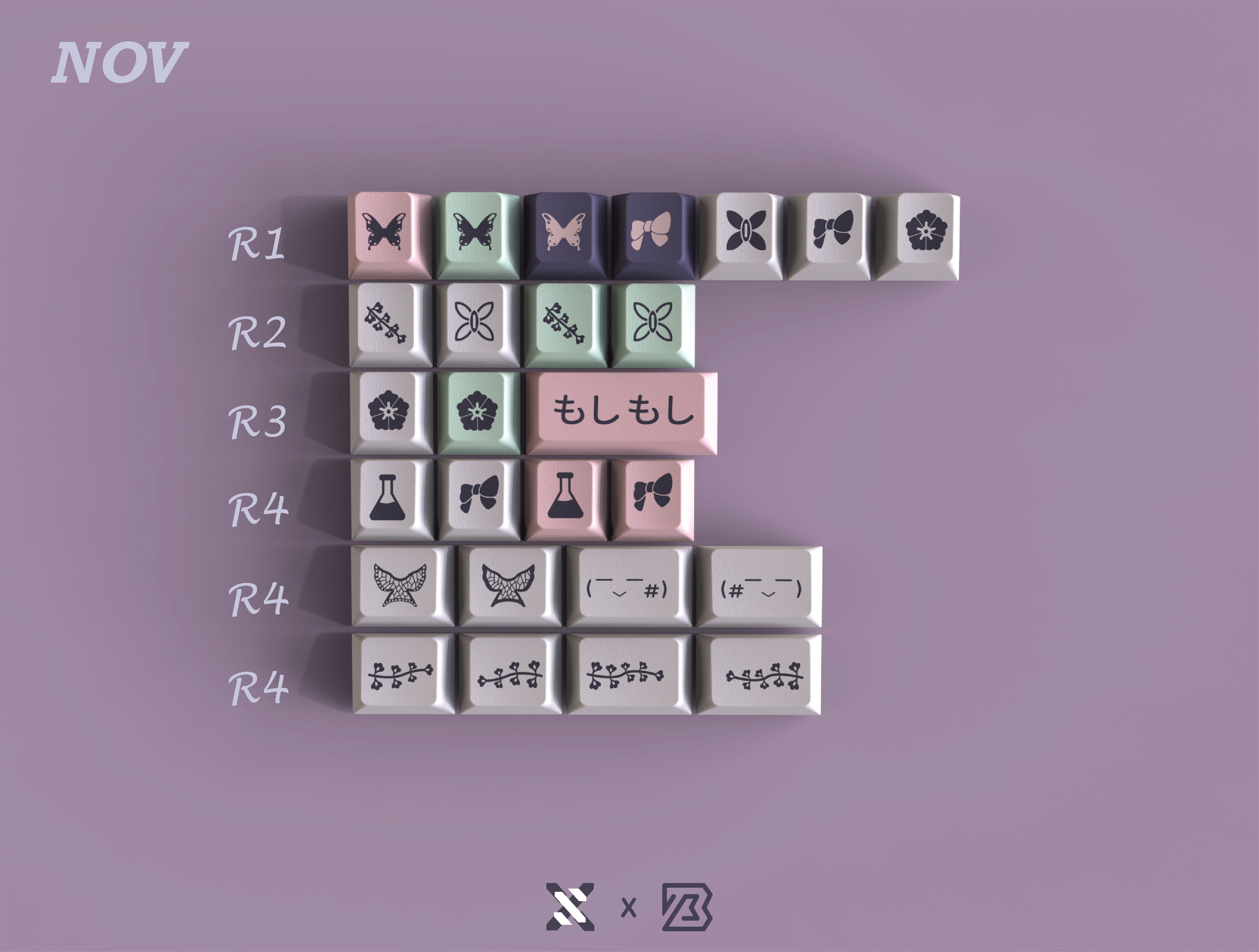 KEYBOARD SCIENCE BUTTERFLY GIRL KEYCAP SET