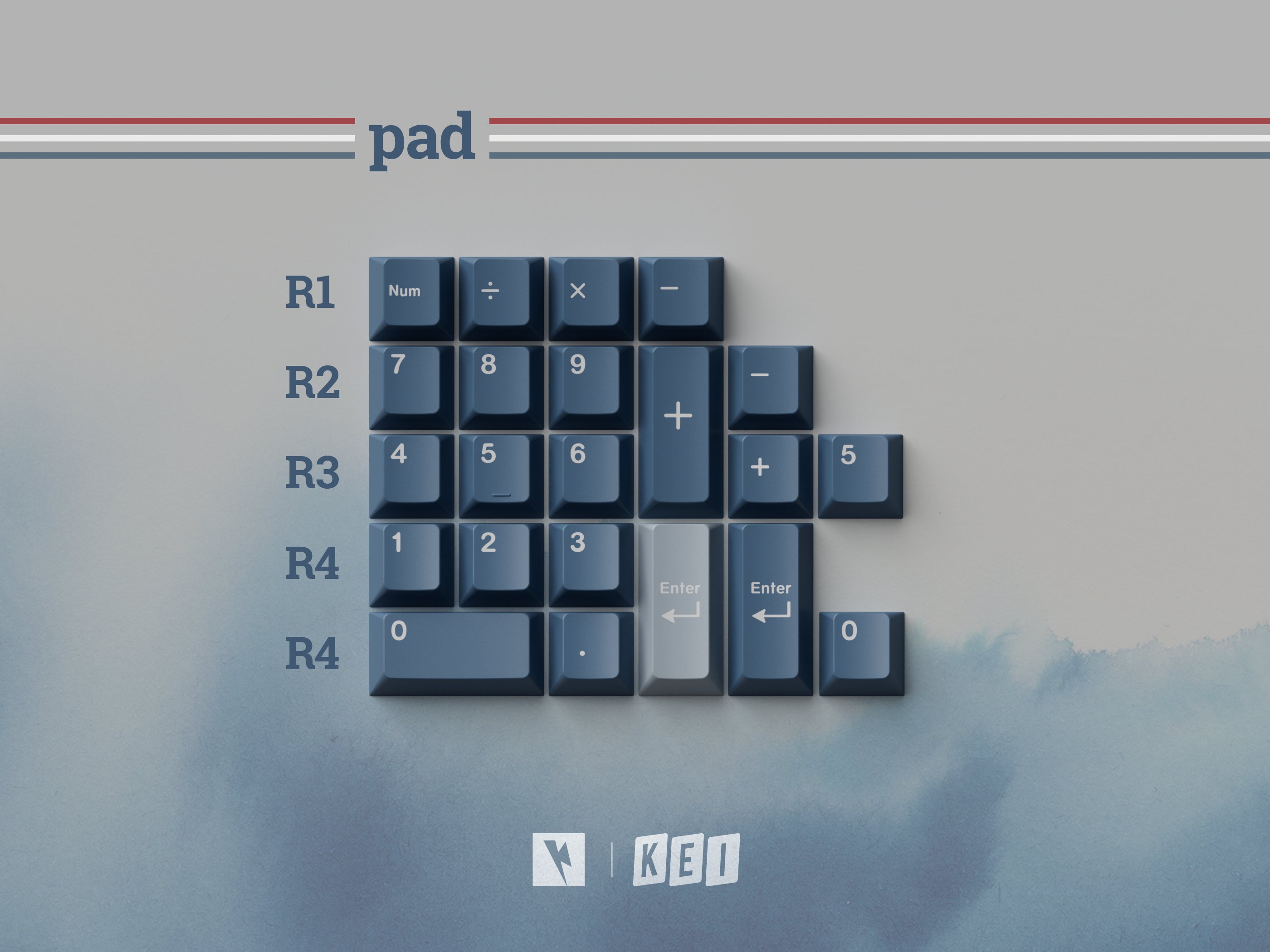 KEYKOBO R.W.B ABS DOUBLE SHOT KEYCAP SET