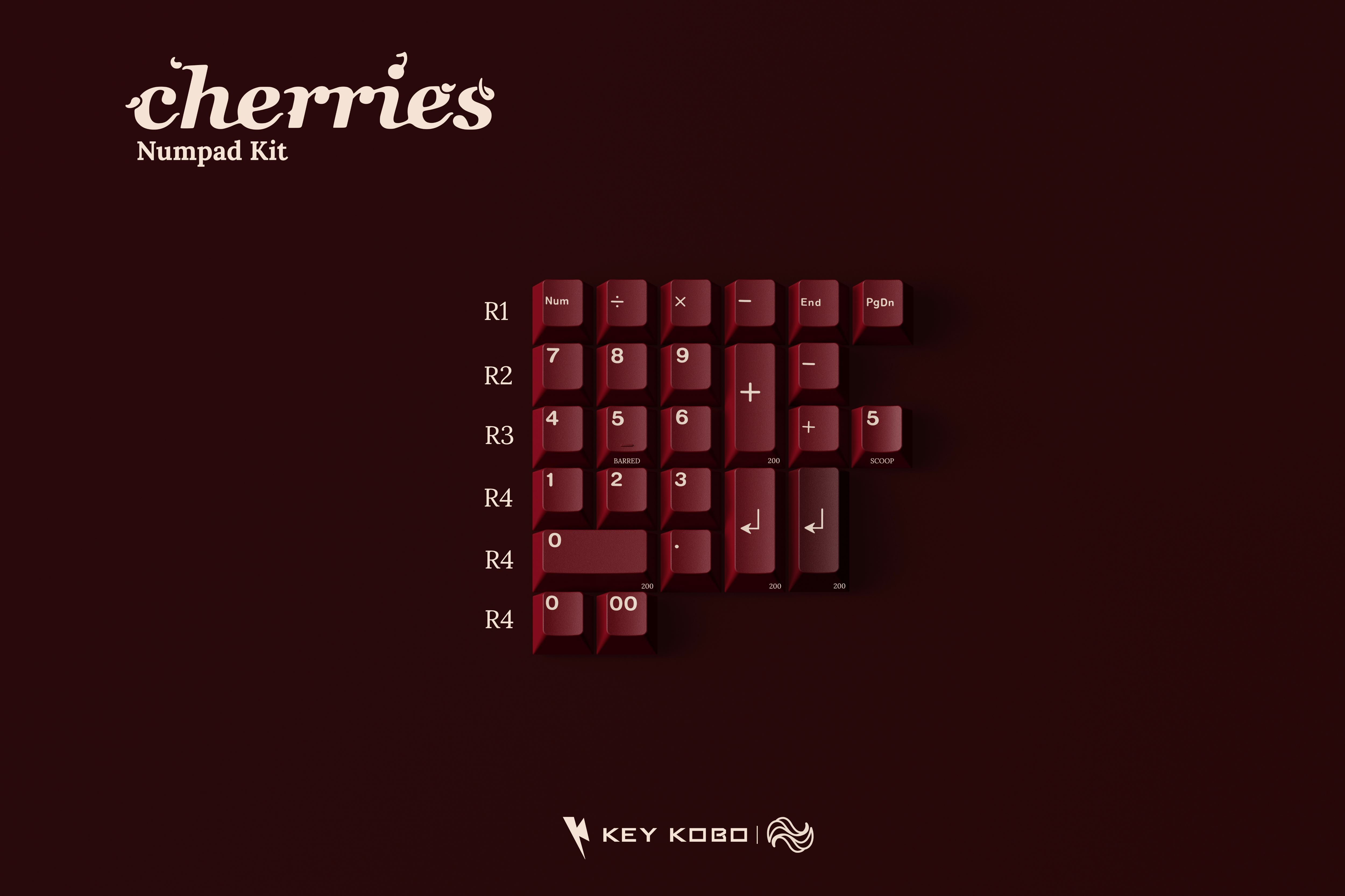 KEYKOBO CHERRIES ABS DOUBLE-SHOT KEYCAP SET